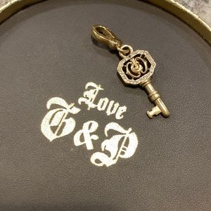 Vintage Juicy Couture Golden Key Charm with Rhinestone Detailing